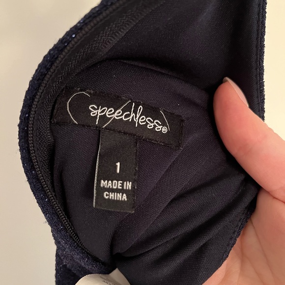 Navy sparkly halter prom dress - Picture 15 of 16